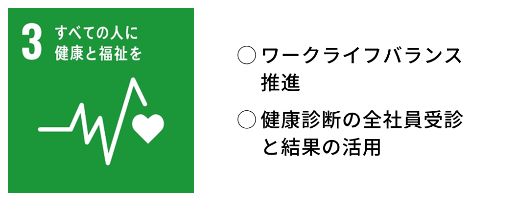 ワークライフバランス推進、健康診断の全社員受診と結果の活用